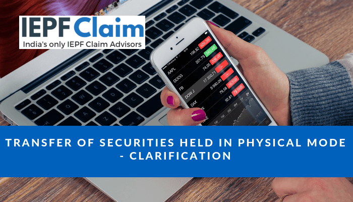 transfer of securities in physical state